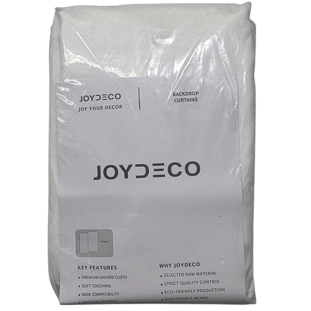 JOYDECO Backdrop Curtains 2 Piece White Oxford Cloth 60x120in JD21016-WH-10ft